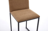 Counter Height Bar Stools Set of 2, Upholstered Linen Bar Chairs, Metal Footrest and Frame for W1249P257009