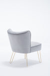 ZUN Hengming Modern velvet chair, armless side chair, metal leg chair, suitable for living room and W212123924