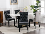 ZUN Furniture,Modern, High-end Tufted Solid Wood Contemporary PU and Velvet Upholstered Dining Chair 36795313