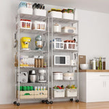 Heavy Duty Shelves 72.83" H Wire Shelving Unit with Wheels 1020LBS NSF Metal Shelves for 57206699