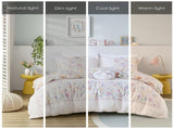 Full/Queen Floral Reversible Cotton Duvet Cover Set with Throw Pillow B035P217814