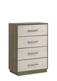 ZUN Gem Modern Style 4-Drawer Chest Made with Wood in Beige & Brown B009P254156