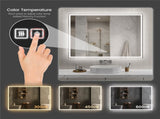 60"x48" Modern LED Smart Mirror with Hiden Light Bathroom Mirror, Front Lit & Back Lit With 3 Color 92734612