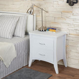 White 2-Drawer Nightstand B062P186507