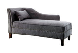 Gray Fabric Chaise / Bench Nailhead Trims Pillow Plush Comfort 1pc Chaise Living Room Furniture B011P305692