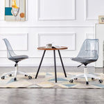 ZUN Smoke gray modern home office desk and chair, adjustable 360 &deg; rotating chair engineering plastic W1151119887
