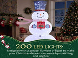 6FT Snowman with Auto-Opening Gift Box, 200 White Lights, Expandable Fabric Christmas Decor, US Plug 12259912