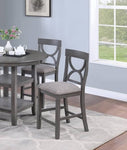 ZUN Counter Height Dining Table w Storage Shelve 4x Chairs Padded Seat Unique Design Back 5pc Dining Set B011P145834