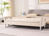 67.91"Wide Velvet Storage Soft Bench with Armrests for Living Room, Entryway and Bedroom. Beige W3118P272638