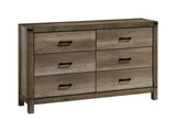 ZUN 1pc Contemporary Six Drawer Dresser Bedroom Solid Wood Wooden Brown Melamine Finish Rustic B011P228966