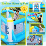 ZUN Multifunctional Jump 'n Slide Inflatable Bouncer for Kids Complete Setup with Blower - 198" x 180" W1677115481