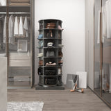 ZUN 360 gray rotating shoe cabinet with 7 layers can accommodate up to 28 Paris shoes W1320118932
