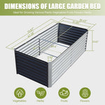 ZUN 6x3x2ft Galvanized Raised Garden Bed, Outdoor Planter Garden Boxes Large Metal Planter Box for W1859P197915