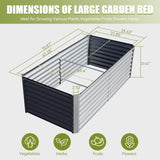 ZUN 6x3x2ft Galvanized Raised Garden Bed, Outdoor Planter Garden Boxes Large Metal Planter Box for W1859P197915