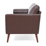 ZUN Small Sofa Couch 76.97 in . Brown 3 Seat Comfy Couches for Living Room, Mid Century Modern Couch W68058492