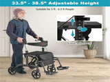 Foldable Rollator Walker with 8" Wheels Handbrake Storage Bag Cane Holder for Seniors & 64661488