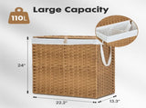 110L Laundry Hamper with Lid, Laundry Basket with Removable Liner for Bathroom Bedroom 24315751