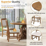 ZUN 5-Piece Retro Functional Dining Set, 1 Extendable Table with a 16-inch Leaf and 4 Upholstered Chairs 36068526