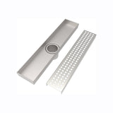 ZUN 12 Inches Linear Shower Drain with Removable Quadrato Pattern Grate, 304 Stainless Shower Drain W928P199565