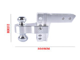 Adjustable 6" Drop/Rise Trailer Hitch Fits 2.5" Receiver Replaceable Tri Balls 98989252