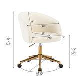 ZUN Hengming Golden foot office chair, modern armchair, height adjustable, rotary cosmetic chair, for W212131652