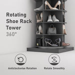 ZUN 360 gray rotating shoe cabinet with 7 layers can accommodate up to 28 Paris shoes 52583112