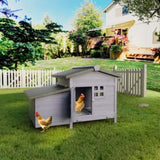 Outdoor Free-Range Wooden Chicken Coop with Asphalt Roof, Leak-Proof Pull-Out Tray, Secure Predator W773P332358
