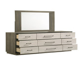 Gem Modern Style 9- Drawer Dresser Made with Wood in Beige & Brown B009P254153
