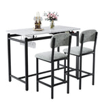 ZUN Kitchen Table Set, Dining Table and Chairs for 2, 3 Piece Dining Room Table Set with 2 Upholstered W578P150070