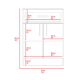 Pantry Organizer Cabinet 33" H, One Drawer, Two Interior Shelves, Two Doors, White/Light Oak B097120607