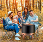 ZUN Outdoor Smokeless Fire Pit Stove 18'' for Camping Bonfire, Wood Place Firepit with W2640P224973