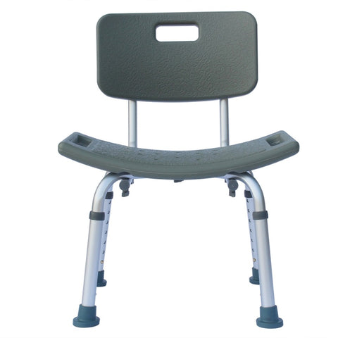 ZUN Medical Bathroom Safety Shower Tub Aluminium Alloy Bath Chair Seat Bench with Removable Back Gray 02290249