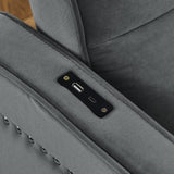 Loveseats Sofa Bed with Pull-out Bed,Adjsutable Back and Two Arm Pocket,TypeC and USB Charging with W1413124441