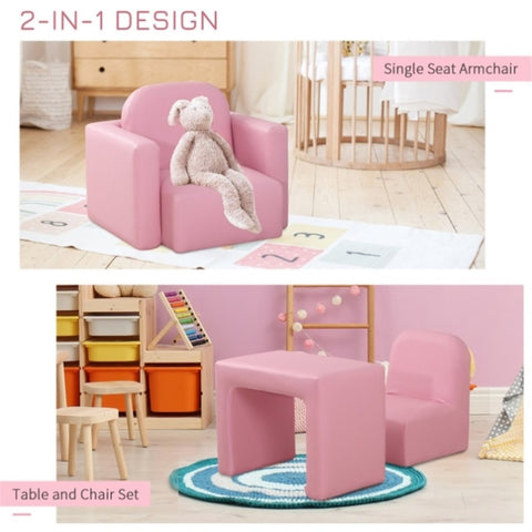 ZUN 2-in-1 Multifunctional Kids Sofa-Pink （Prohibited by WalMart） 39949399
