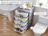5-Drawer PP Storage Cabinet Vertical Slim Organizer for Bedroom Bathroom Office 70527350