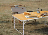 4Ft Portable Multipurpose Folding Table wood grain color 36163204