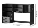 Tabletop Bookcase, Tri-Level Desktop Organizer, Dimensions 37" x 10" x 31.1", Office Storage Rack 93124627