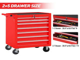Rolling Tool Chest with 7-Drawer Tool Box with Wheels Multifunctional Tool Cart Mechanic Tool W2660P180063