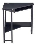 ZUN Triangle Computer Desk,Corner Desk With Smooth Keyboard Tray& Storage Shelves ,Compact Home 31054677