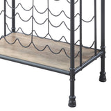Antique Oak and Sandy Grey Wine Rack with Stemware Rack B062P186411