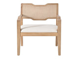 Farmhouse Dining Chairs Set of 2, Upholstered Kitchen Chairs Wooden Side Armchair with rattan N762P411406D