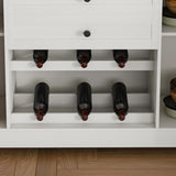 54" Farmhouse Buffet Sideboard with Storage Cabinet & Adjustable Shelf Wood Top Dining Table with W2700P300563