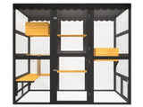 Cat Catio Outdoor Cat Enclosure for Multiple Indoor Outdoor Cats, Large Wooden Walk-in Cat House 75416411