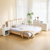 White P2 Particle Board and Density Board Wavy Pattern Drawer Front Three-Level Four-Drawer Bedside 33325680