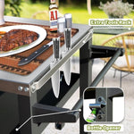 ZUN 3-Shelf Outdoor Grill Table, Grill Cart Outdoor with Wheels, Pizza Oven and Food Prep Table, W1859P170285