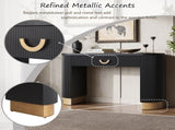 Mirod Modern Console Table with Vertical Ribbed Design, Compact Storage with Functional Drawer N760P281361B
