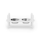 White Adjustable Pet Bowl Travel Ready HDPE Durable Poly Lumber Recycled B195P235823