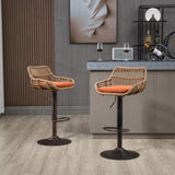 ZUN COOLMORE Modern Swivel Bar Stools Set of 2 Adjustable Counter Height Chairs with Footrest for W39594824