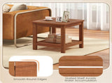 Versatile 2-Tier Wooden Side Table, Easy Assembly Nightstand for Garden Living Room Poolside 93405677
