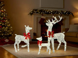 3-Piece Lighted Christmas Reindeer Set Outdoor Decorations, Weather Proof Sparkling Deer 84653913